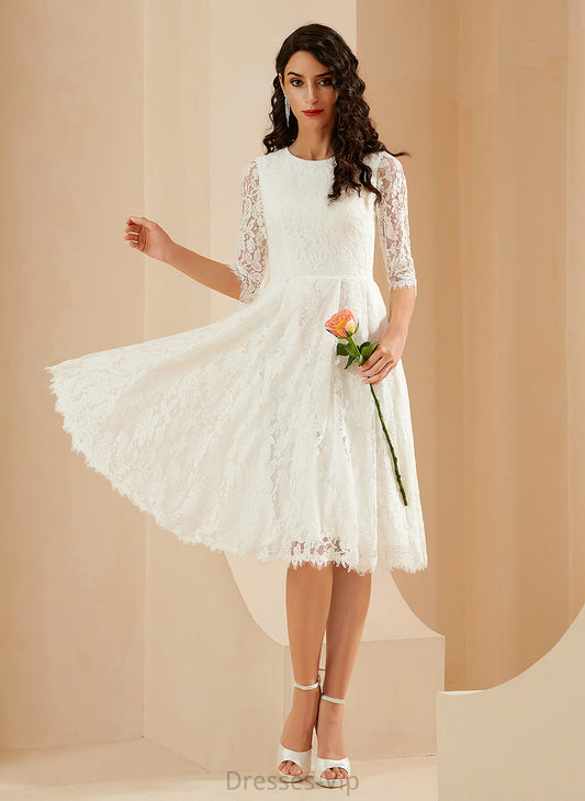 Lace Wedding Dresses Azaria A-Line Dress Scoop Knee-Length Wedding