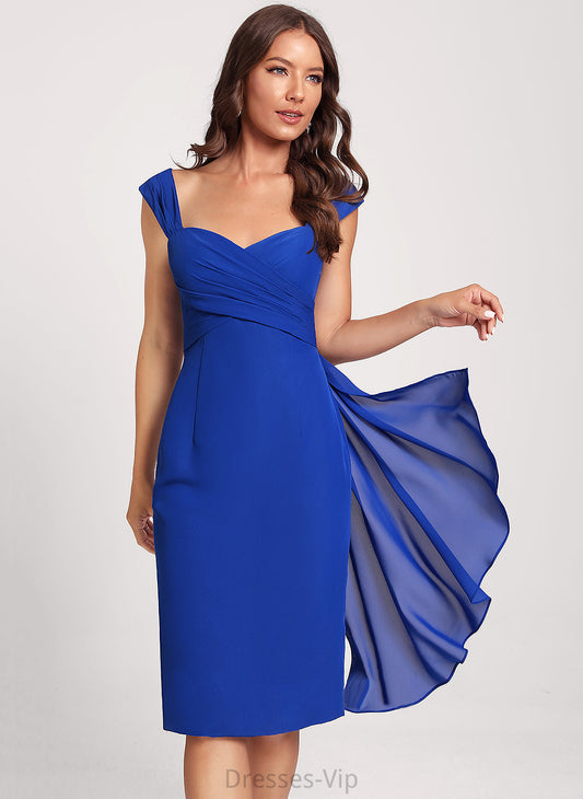 Dress Adalynn Cocktail Club Dresses Sheath/Column Chiffon Knee-Length Sweetheart