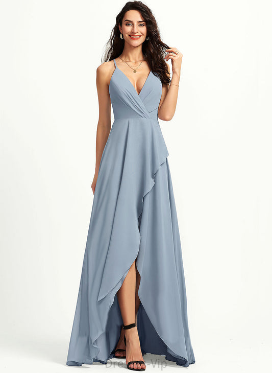 Cocktail Dresses A-Line V-neck Campbell Asymmetrical Dress Cocktail Chiffon