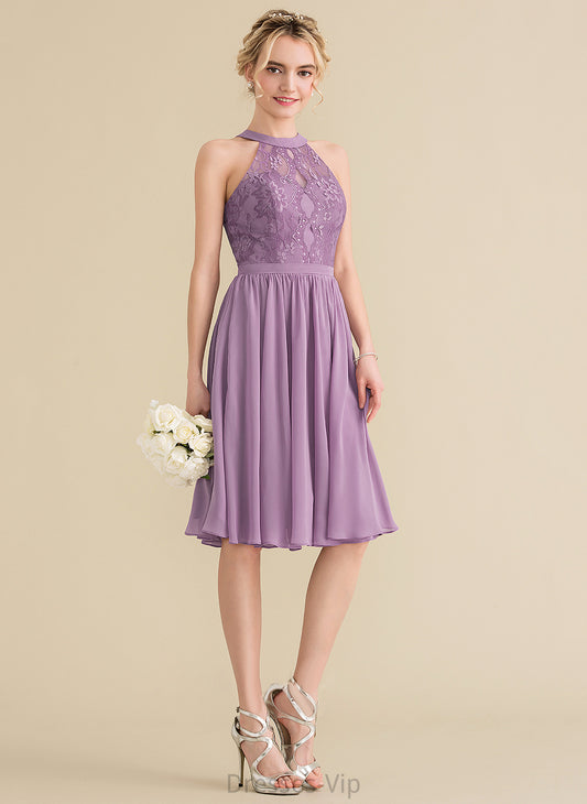 Dress Amirah Homecoming Dresses Neck Knee-Length With Homecoming Scoop A-Line Lace Lace Chiffon