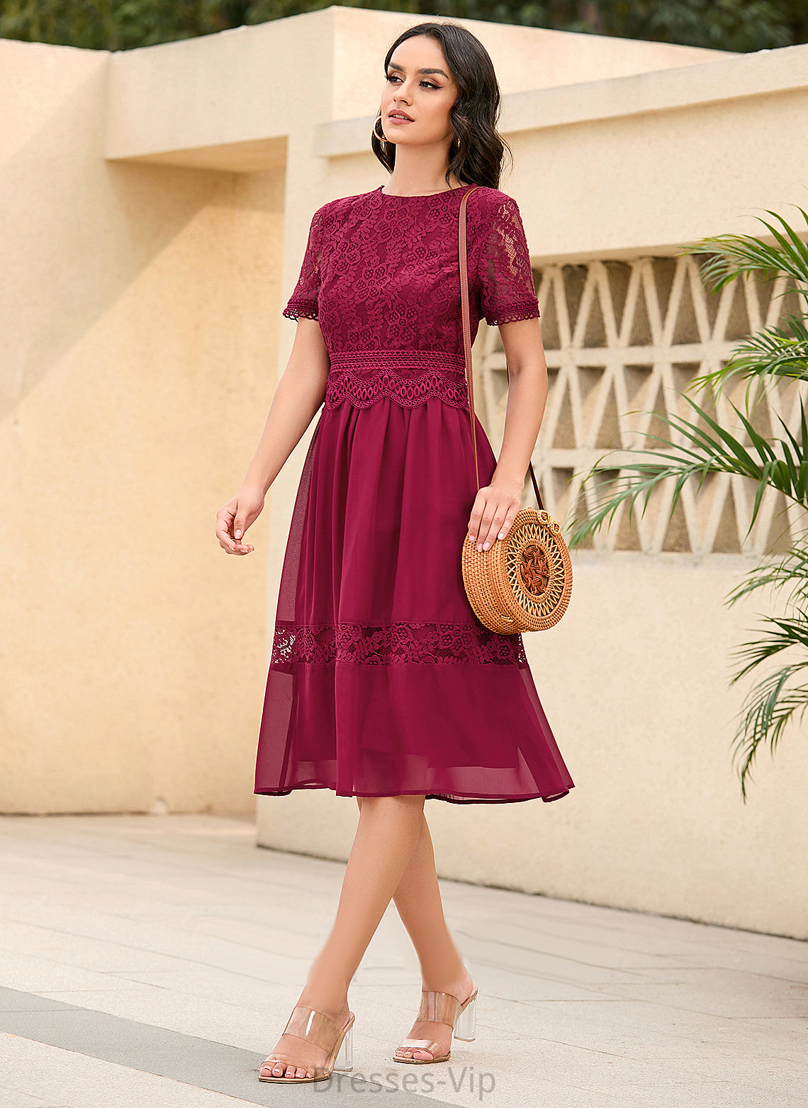 India Cocktail Dresses Dress A-Line Knee-Length Cocktail Chiffon