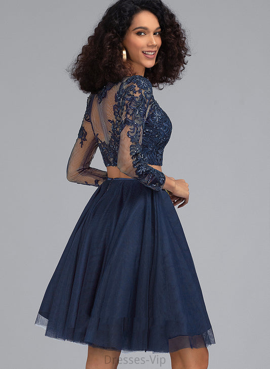 Homecoming Dresses Scoop Lace Dress Neck Short/Mini Tulle With Homecoming A-Line Jordyn