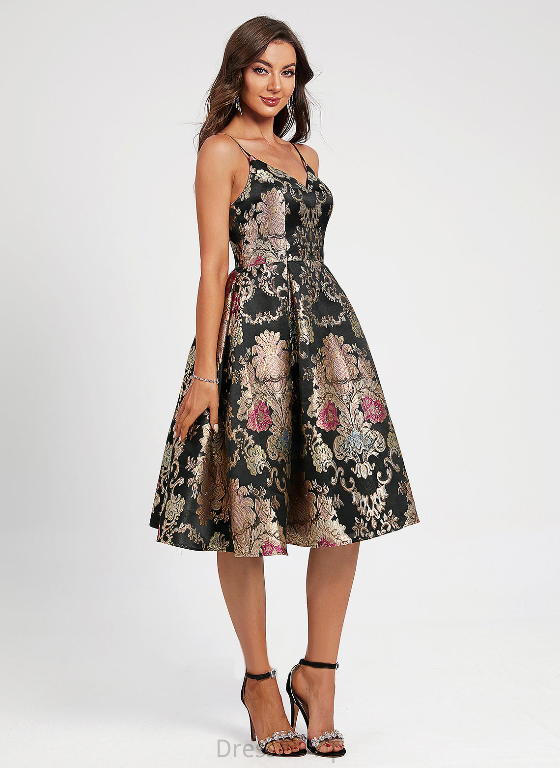 Homecoming Dresses With Knee-Length Lace V-neck Flower(s) Dress A-Line Homecoming Veronica