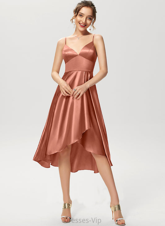 A-Line V-neck Asymmetrical Stephany Dress Cocktail Dresses Rayon Cocktail