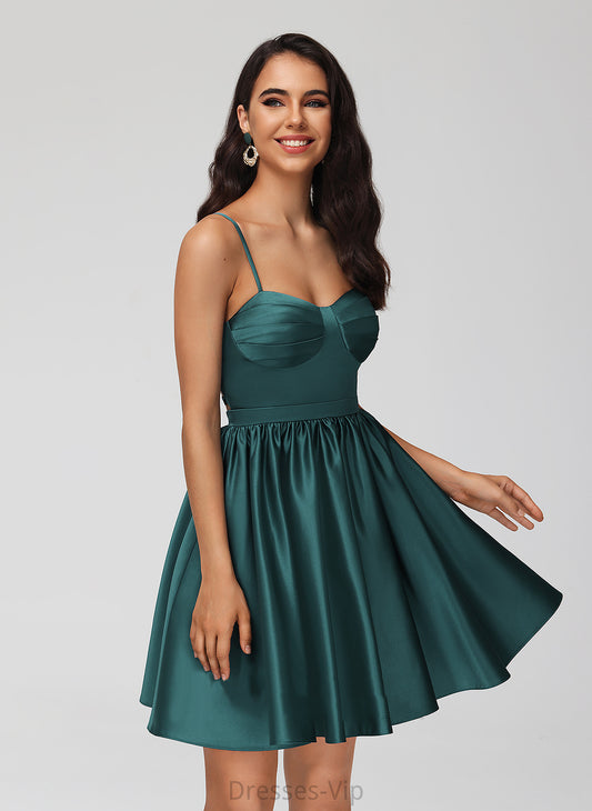 With Pockets Sweetheart Rosalind Homecoming Homecoming Dresses Satin Short/Mini A-Line Dress