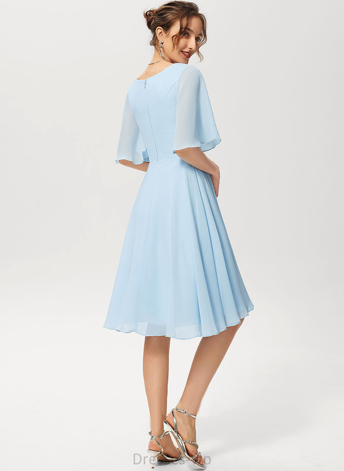 Cocktail Dresses Cocktail Dress Chiffon A-Line Nita Knee-Length V-neck