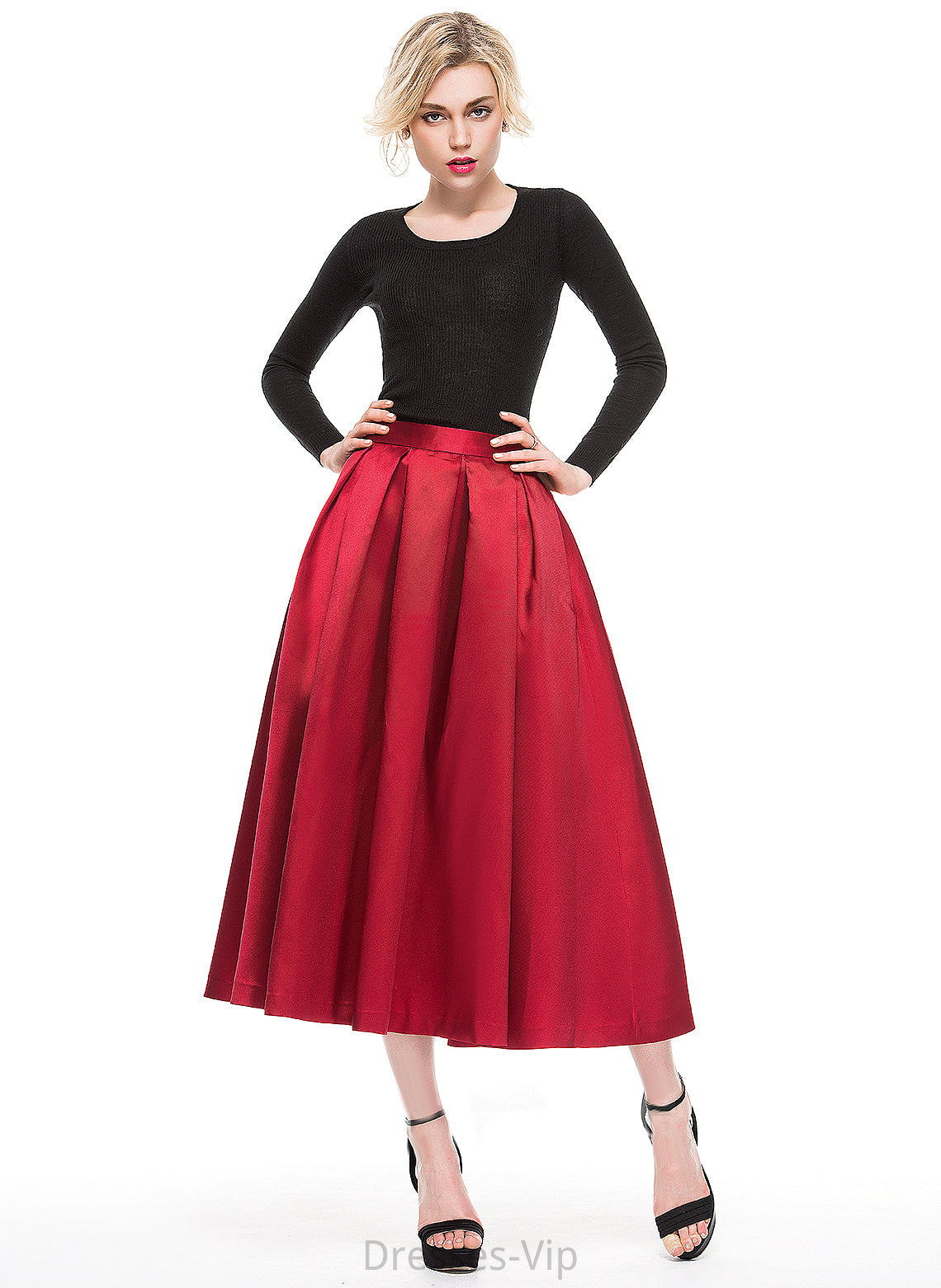 Skirt Tea-Length A-Line/Princess Satin Cocktail Cocktail Dresses Grace