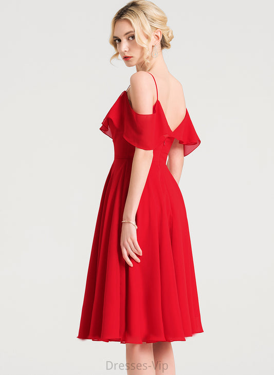 Ruffles Knee-Length Cocktail Chiffon Cascading V-neck With Cocktail Dresses Shyanne Dress A-Line