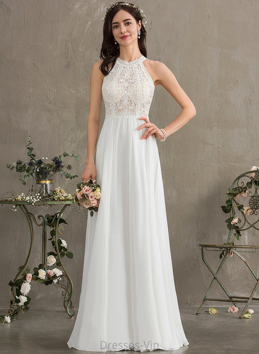 Dress Wedding Floor-Length Wedding Dresses Lace A-Line Diamond Chiffon