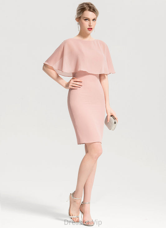 Knee-Length Cocktail Dress Chiffon Yareli Ruffles Scoop Neck Sheath/Column With Cocktail Dresses Cascading