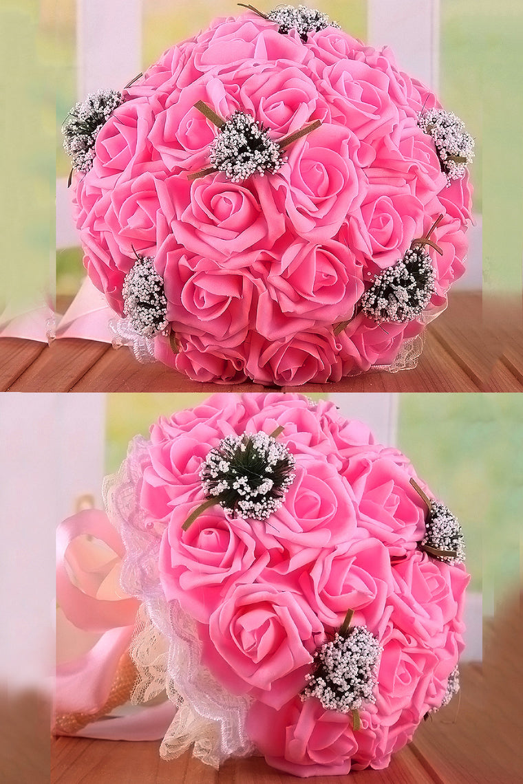 Graceful Round Foam/Ribbon Bridal Bouquets