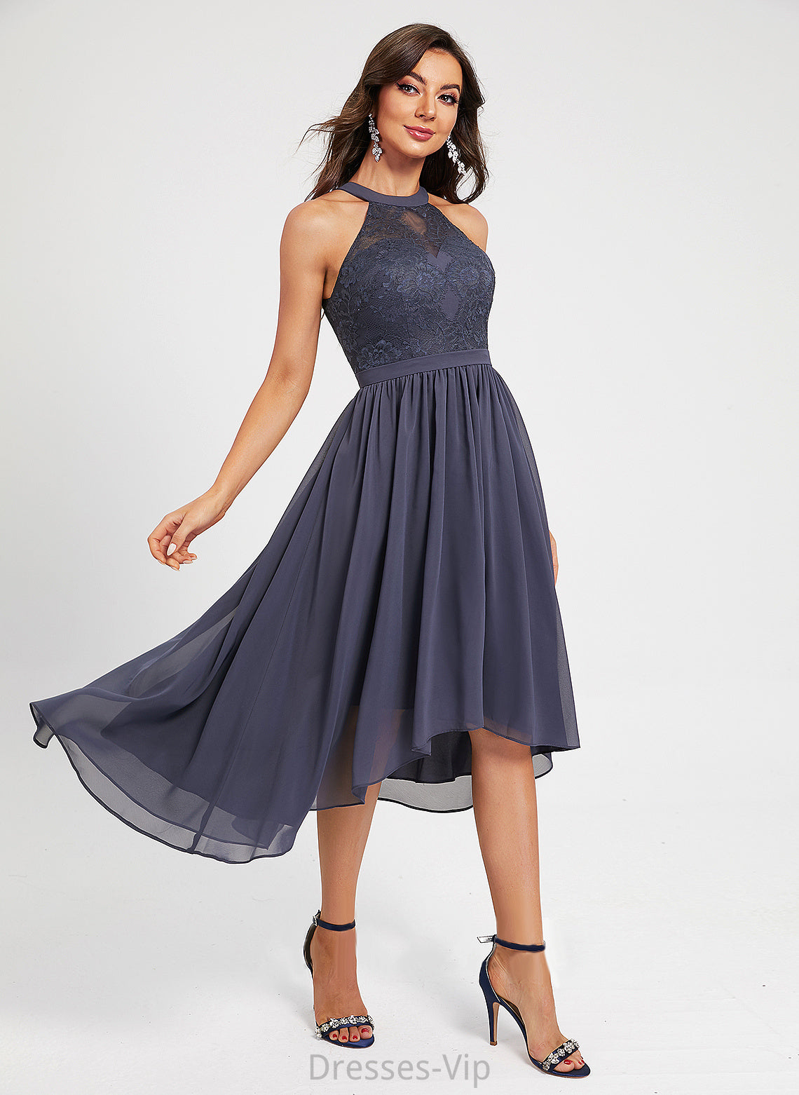 Cocktail Dresses Dress Asymmetrical Sloane Cocktail Neck Scoop Chiffon A-Line