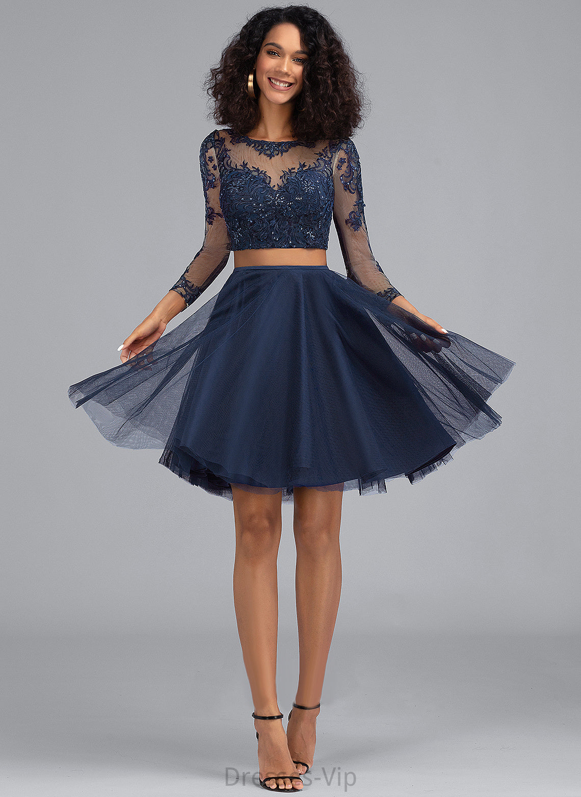 Homecoming Dresses Scoop Lace Dress Neck Short/Mini Tulle With Homecoming A-Line Jordyn