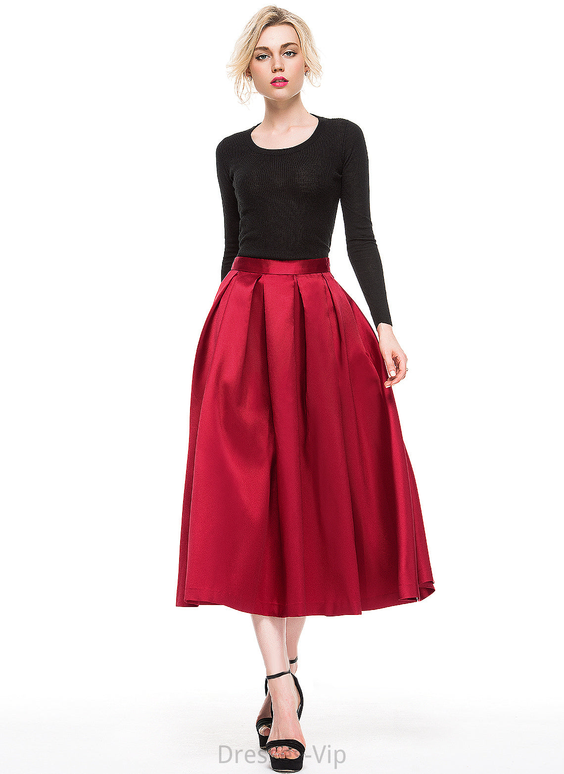 Skirt Tea-Length A-Line/Princess Satin Cocktail Cocktail Dresses Grace