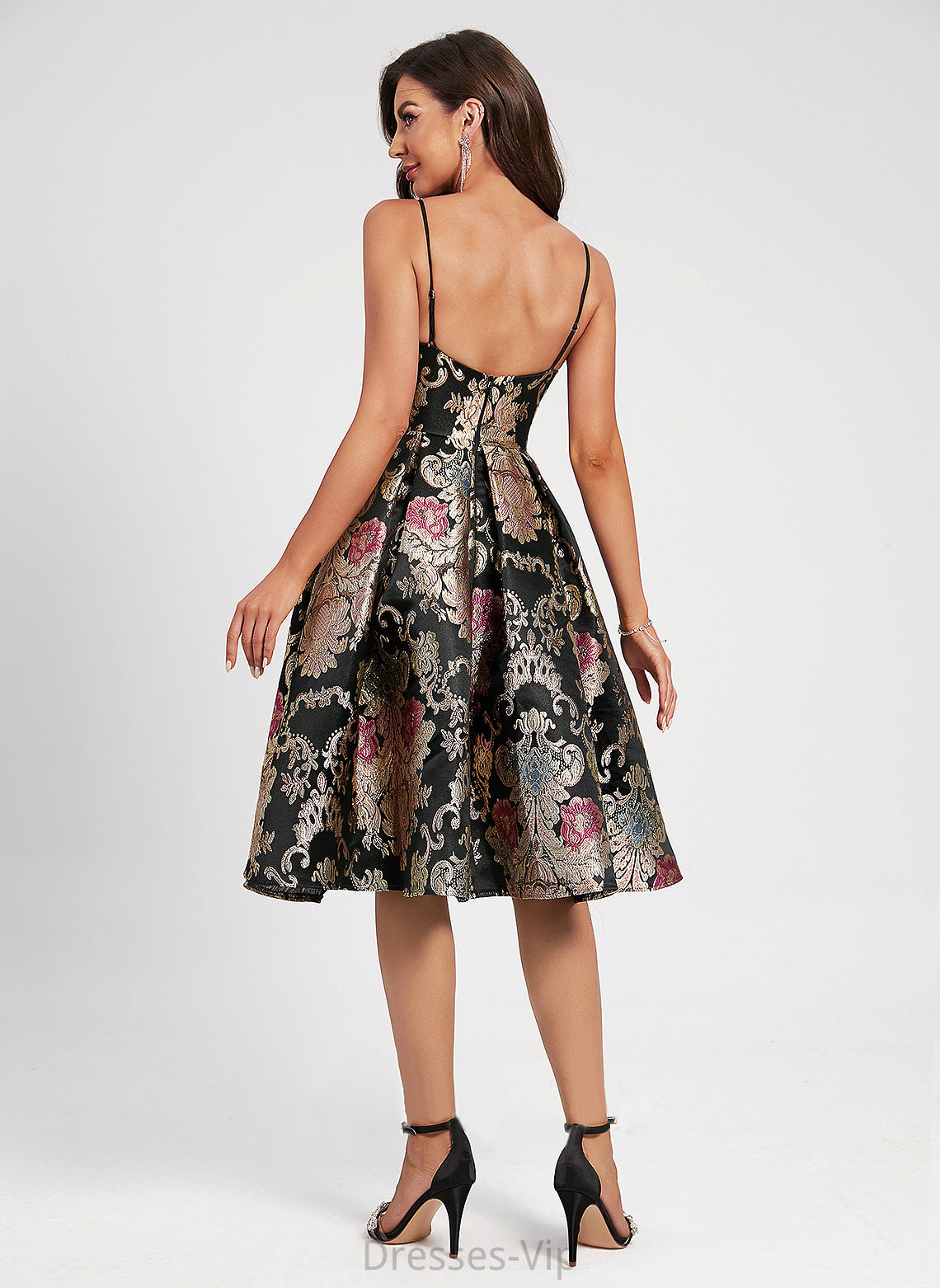 Homecoming Dresses With Knee-Length Lace V-neck Flower(s) Dress A-Line Homecoming Veronica