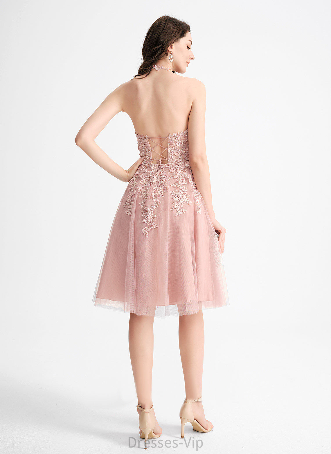 Laurel Knee-Length Dress Homecoming Tulle Neck Lace With Homecoming Dresses A-Line Scoop