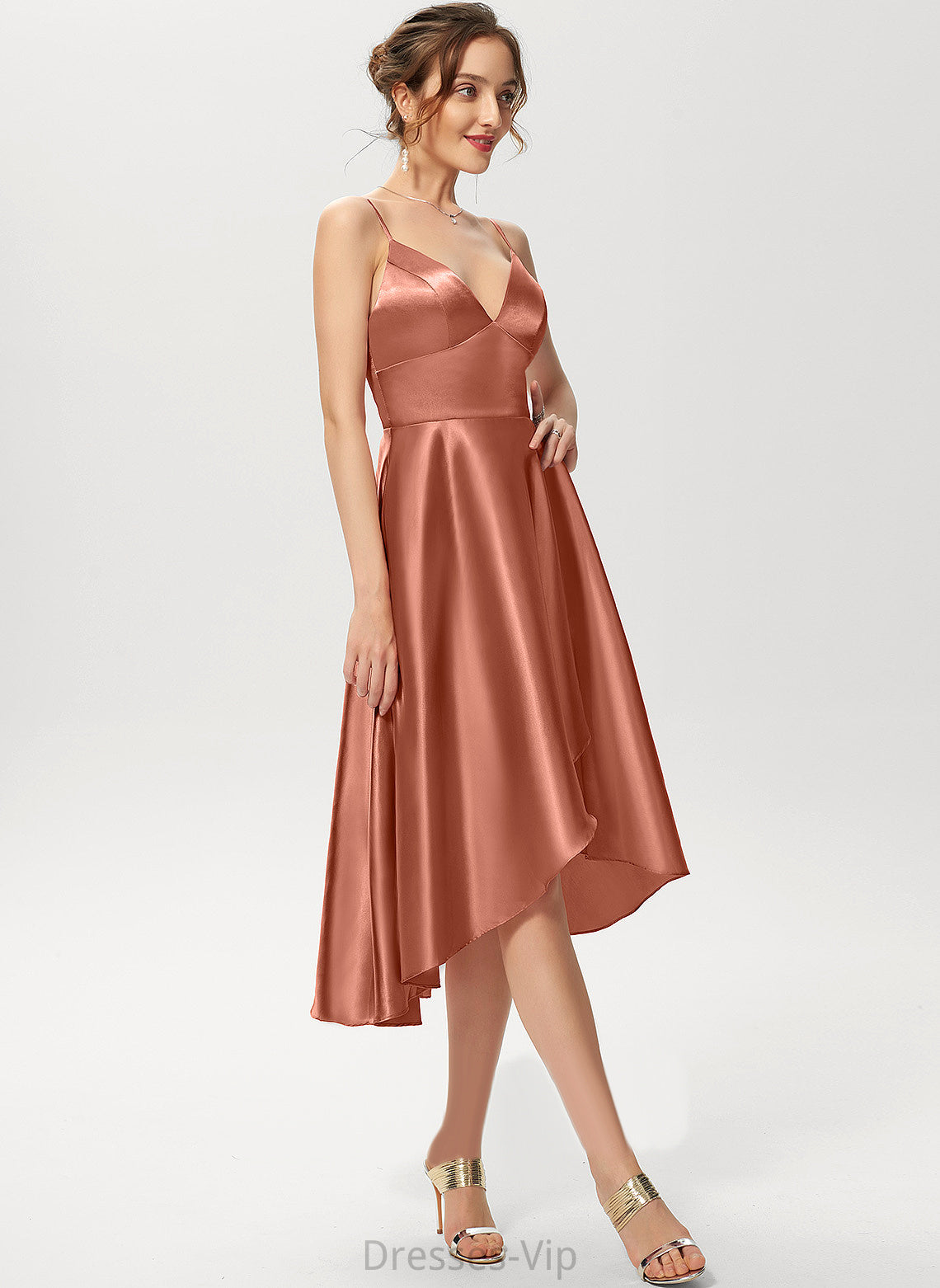 A-Line V-neck Asymmetrical Stephany Dress Cocktail Dresses Rayon Cocktail