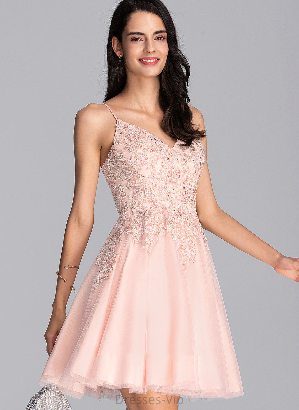 Lace Homecoming Dresses Beading Tulle V-neck With Homecoming Rosalind A-Line Dress Short/Mini