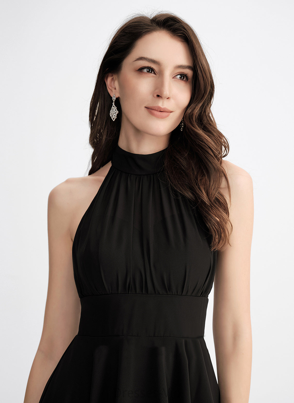 Megan Chiffon With Cocktail Pleated Cocktail Dresses Scoop Neck A-Line Dress Asymmetrical