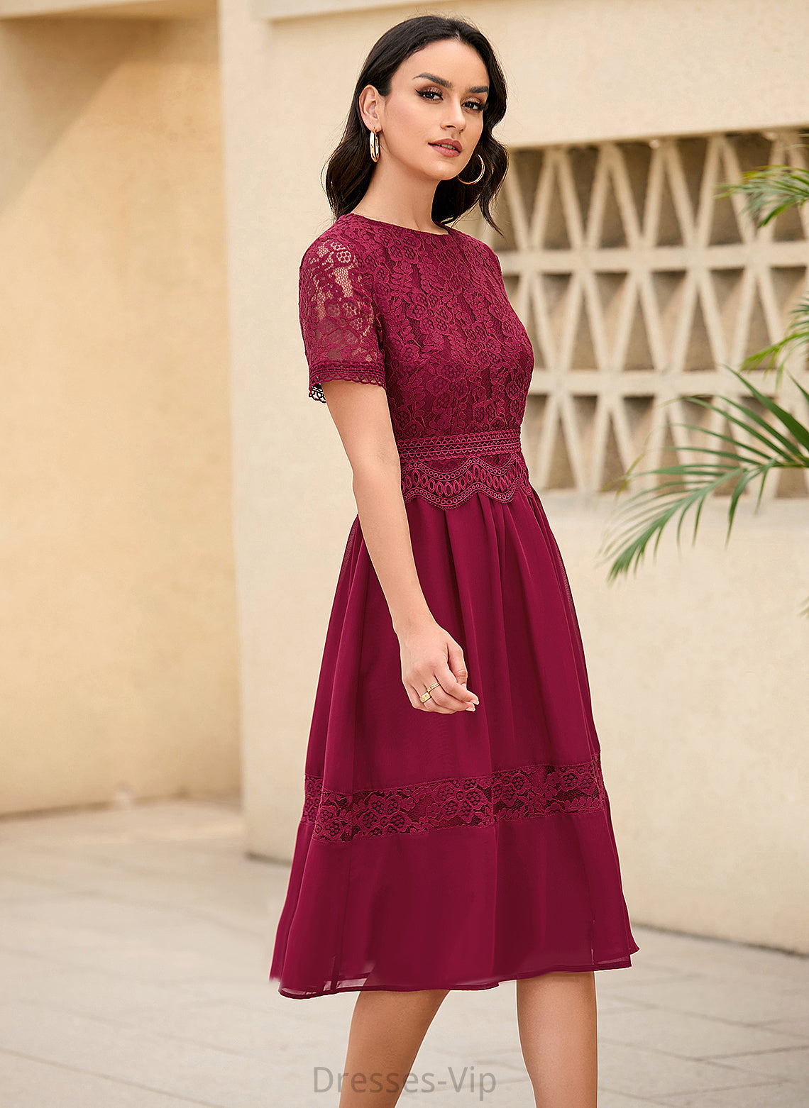 India Cocktail Dresses Dress A-Line Knee-Length Cocktail Chiffon