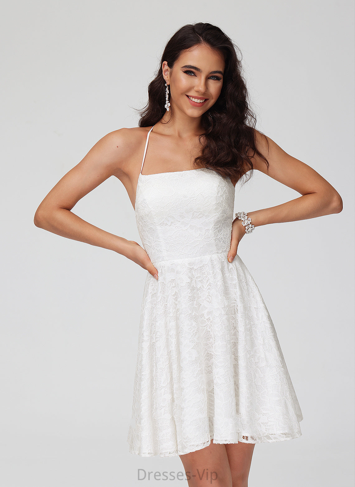 Lace Short/Mini Square Fatima Homecoming Dresses Homecoming A-Line Neckline Dress