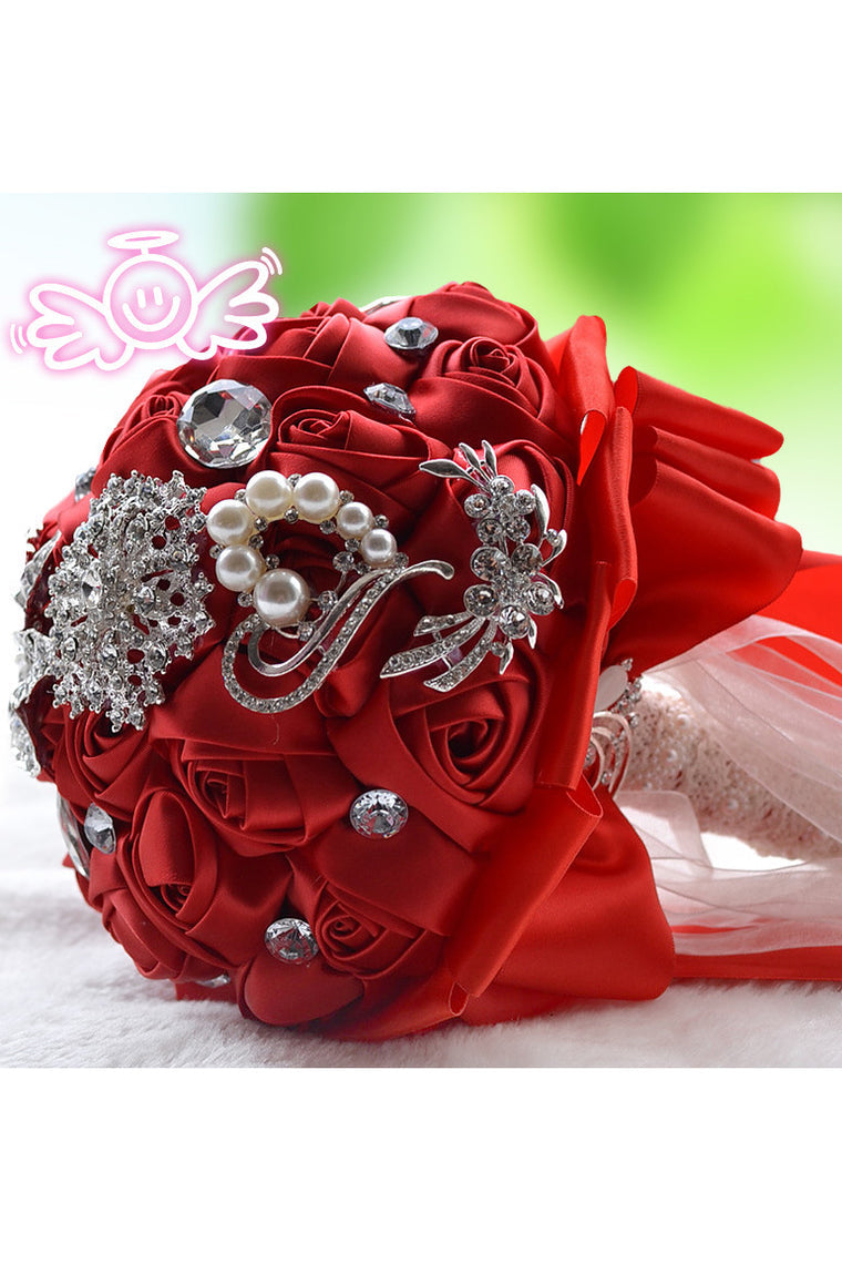 Sweet Round Satin/Silk Bridal Bouquets