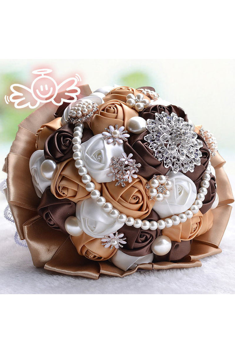 Fascinating Round Satin Bridal Bouquets