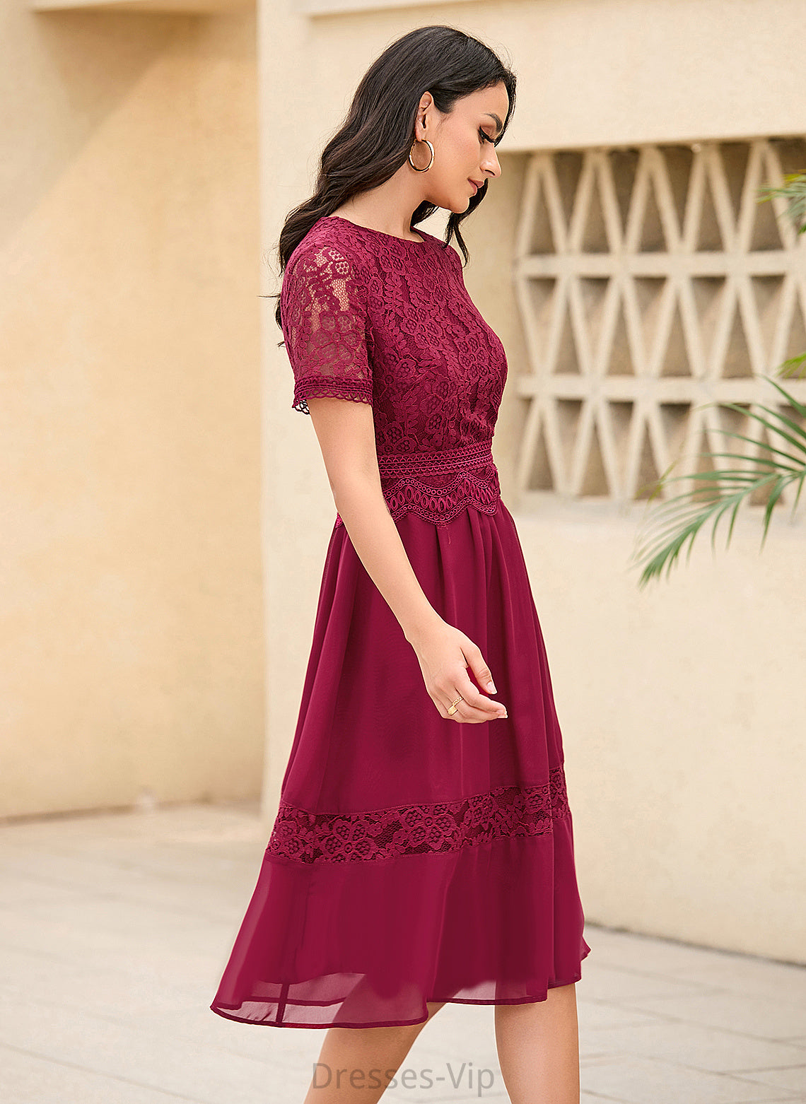 India Cocktail Dresses Dress A-Line Knee-Length Cocktail Chiffon