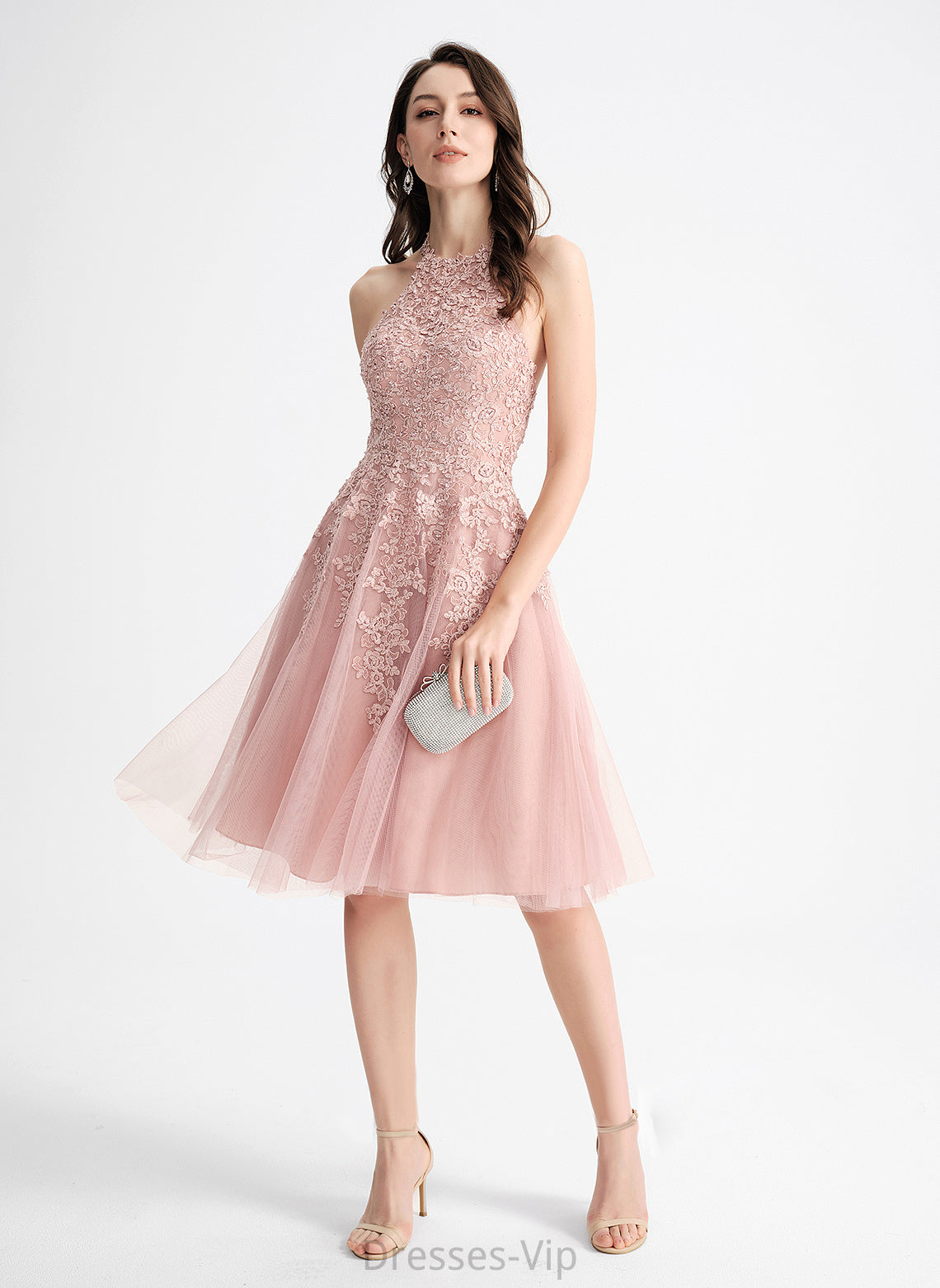 Laurel Knee-Length Dress Homecoming Tulle Neck Lace With Homecoming Dresses A-Line Scoop