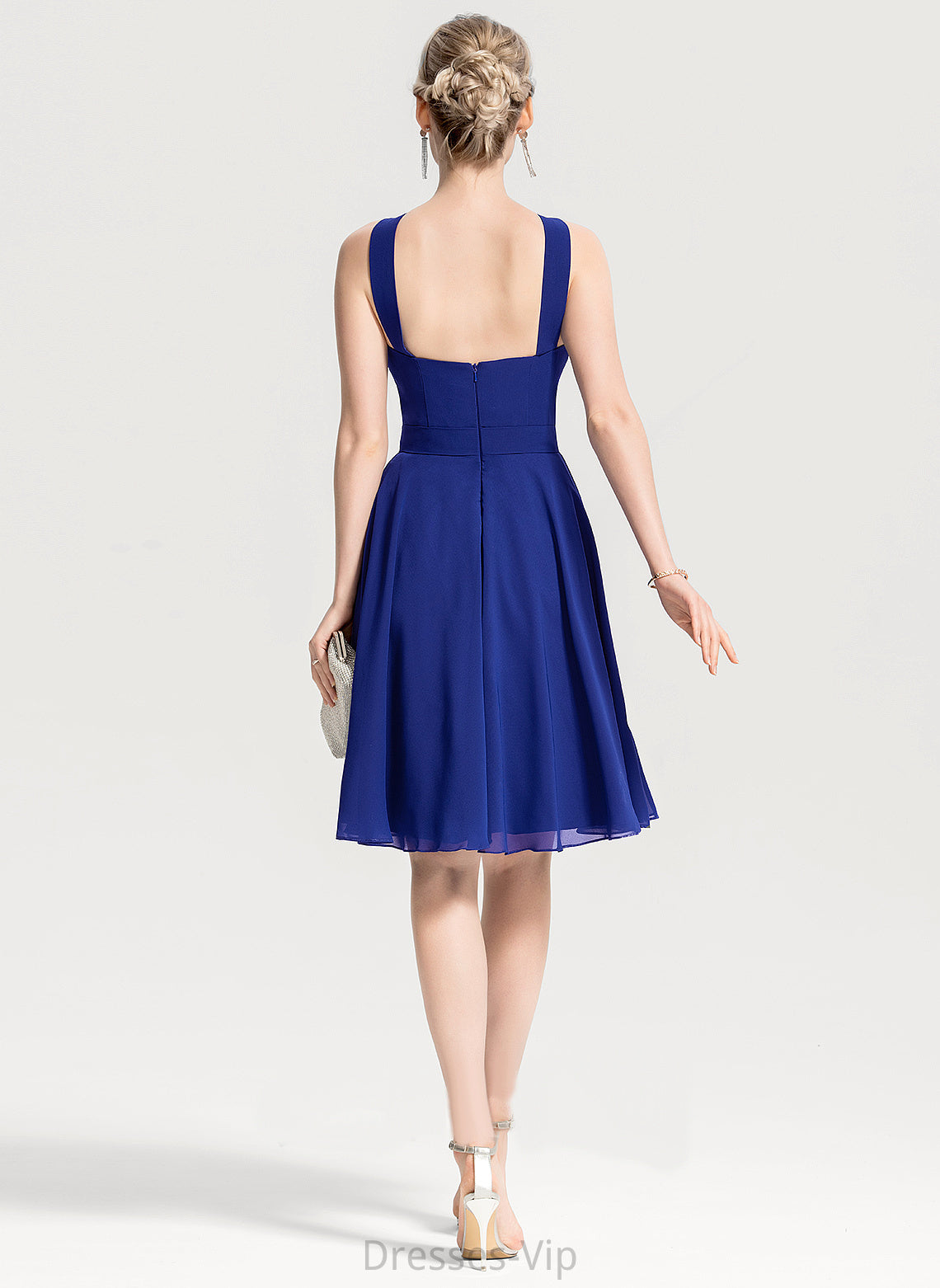 V-neck Dress A-Line Knee-Length Chiffon Cocktail Dresses Laylah Cocktail