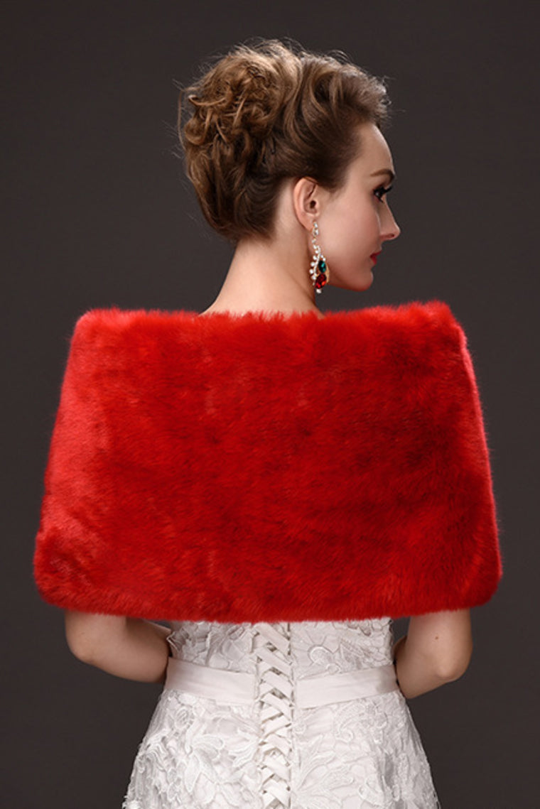 Concise Faux Fur Wedding Wrap