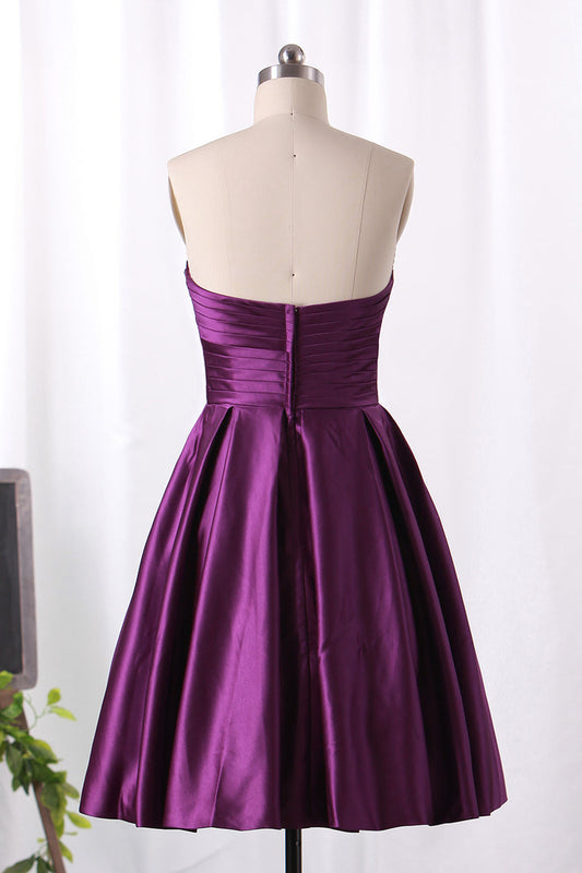 2024 Bridesmaid Dress A Line Sweetheart Satin With Ruffles Short/Mini