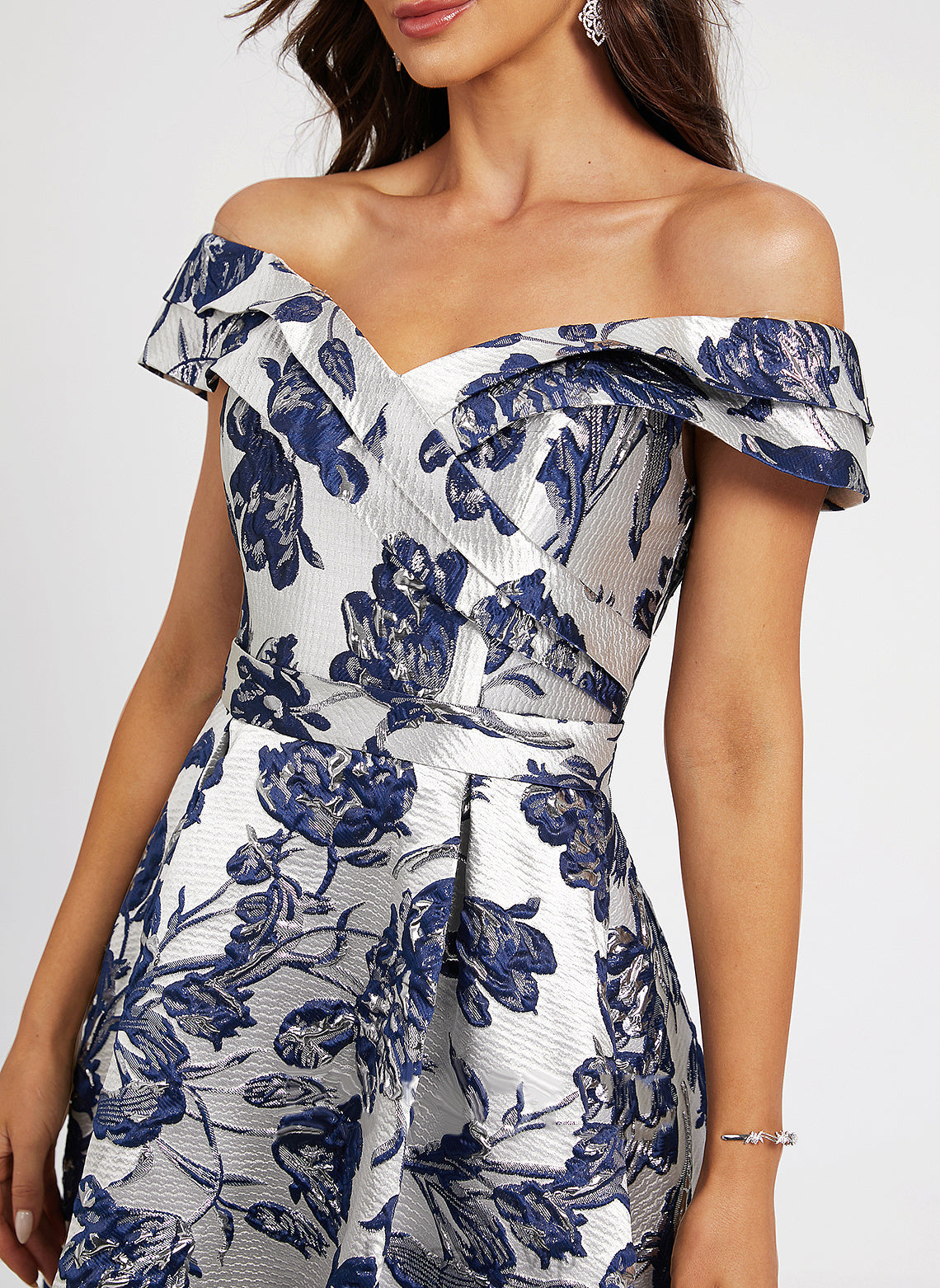 Flower(s) Dress With A-Line Cocktail Dresses Off-the-Shoulder Asymmetrical Satin Cocktail Ayla