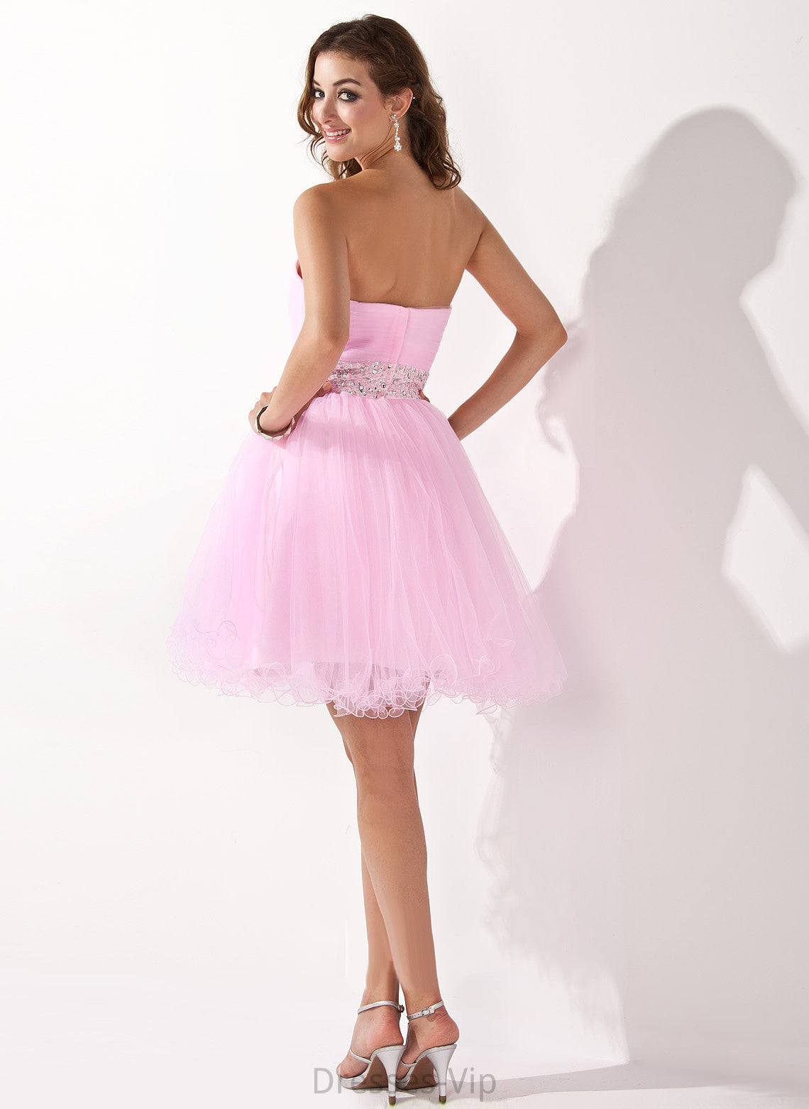 Homecoming Beading Eliana Short/Mini With Tulle Sweetheart A-Line Homecoming Dresses Dress Sequins