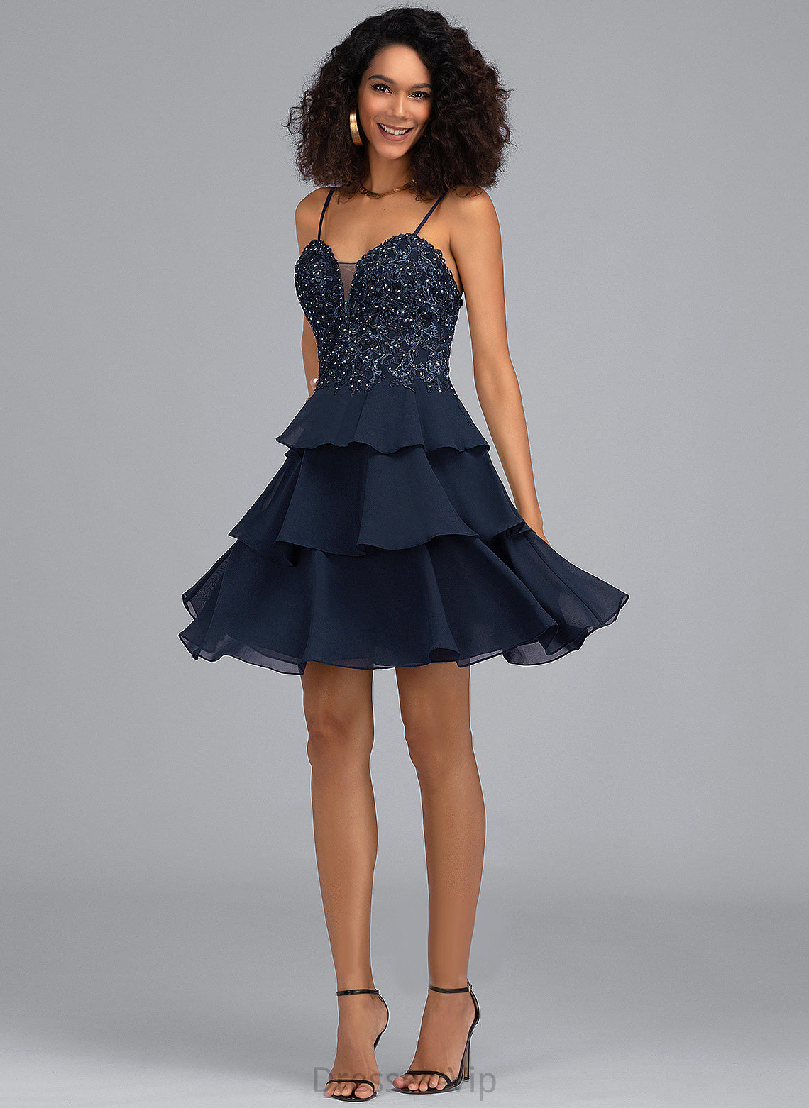 Dress Beading Frederica Short/Mini With Chiffon Homecoming Dresses A-Line Sweetheart Homecoming Sequins Lace