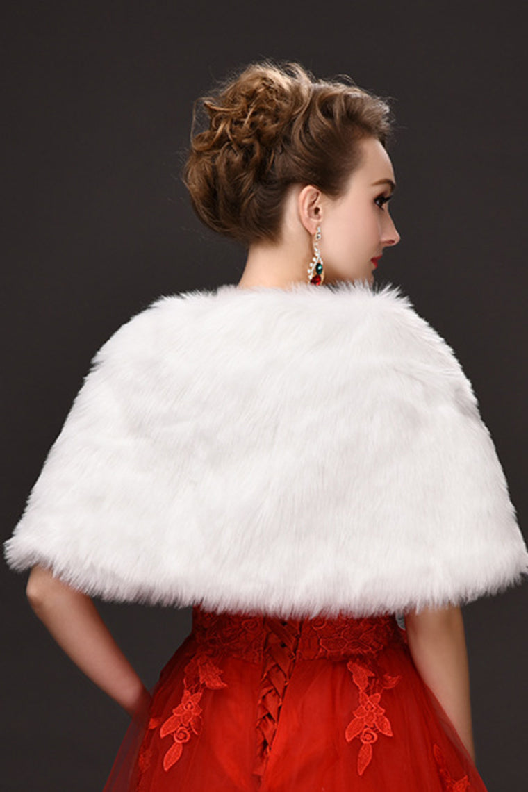 Unique White Faux Fur Wedding Wrap