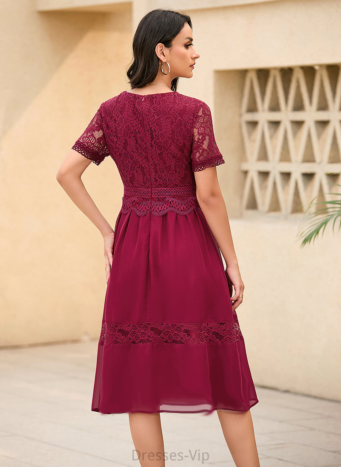 India Cocktail Dresses Dress A-Line Knee-Length Cocktail Chiffon