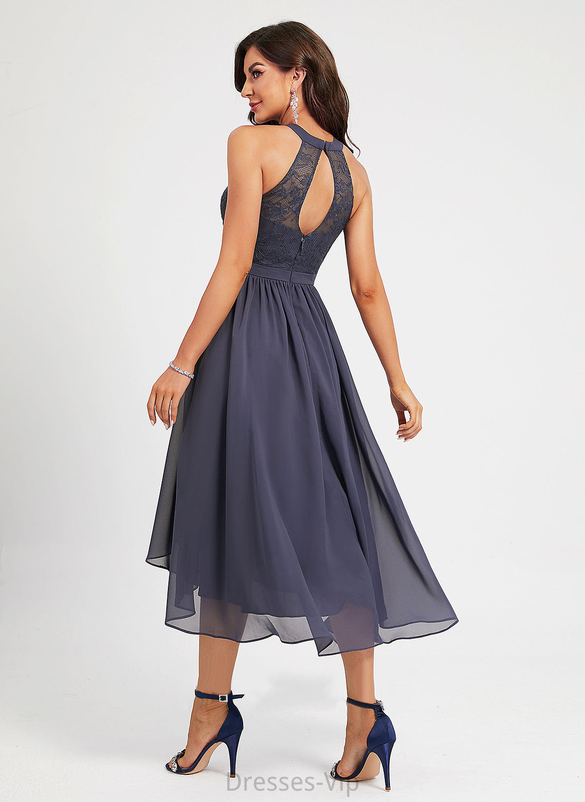 Cocktail Dresses Dress Asymmetrical Sloane Cocktail Neck Scoop Chiffon A-Line