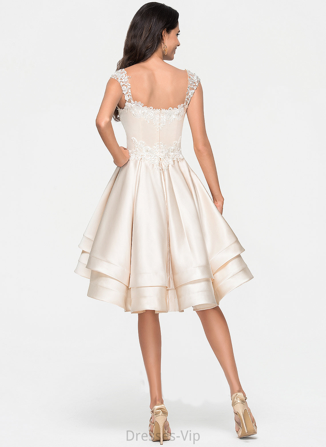 Homecoming With Lace Beading Isabell Ruffles Sweetheart Homecoming Dresses Satin Asymmetrical Cascading Dress A-Line