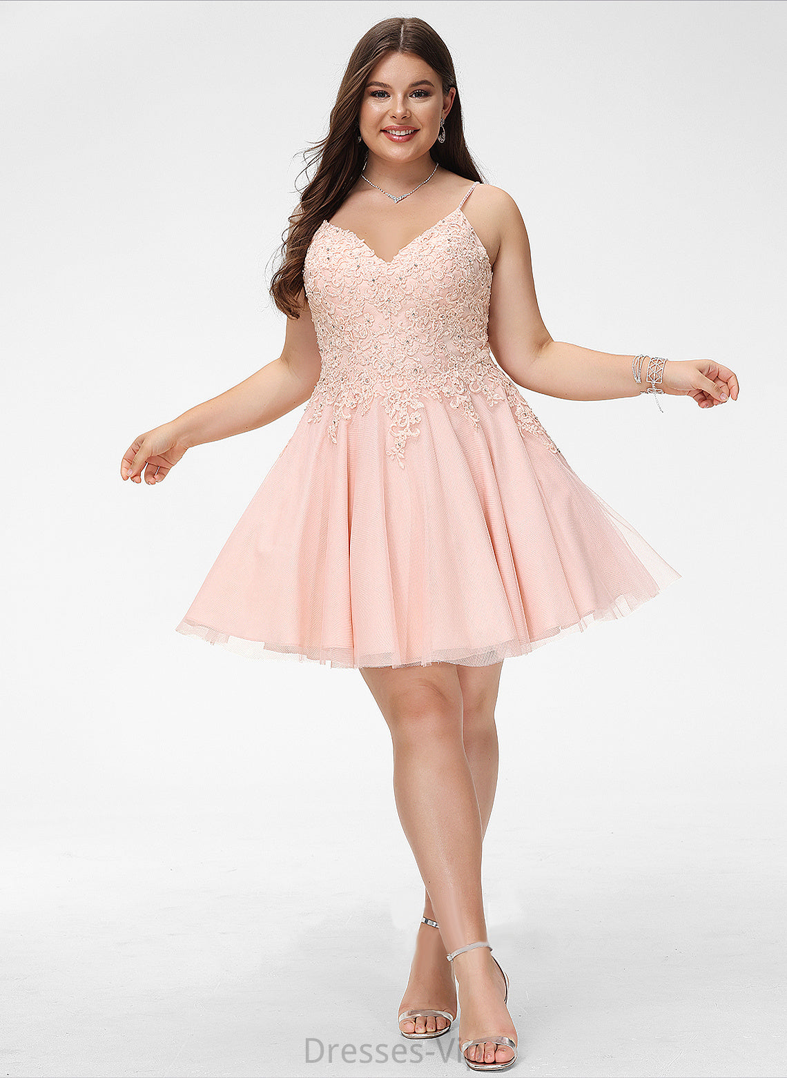 Lace Homecoming Dresses Beading Tulle V-neck With Homecoming Rosalind A-Line Dress Short/Mini