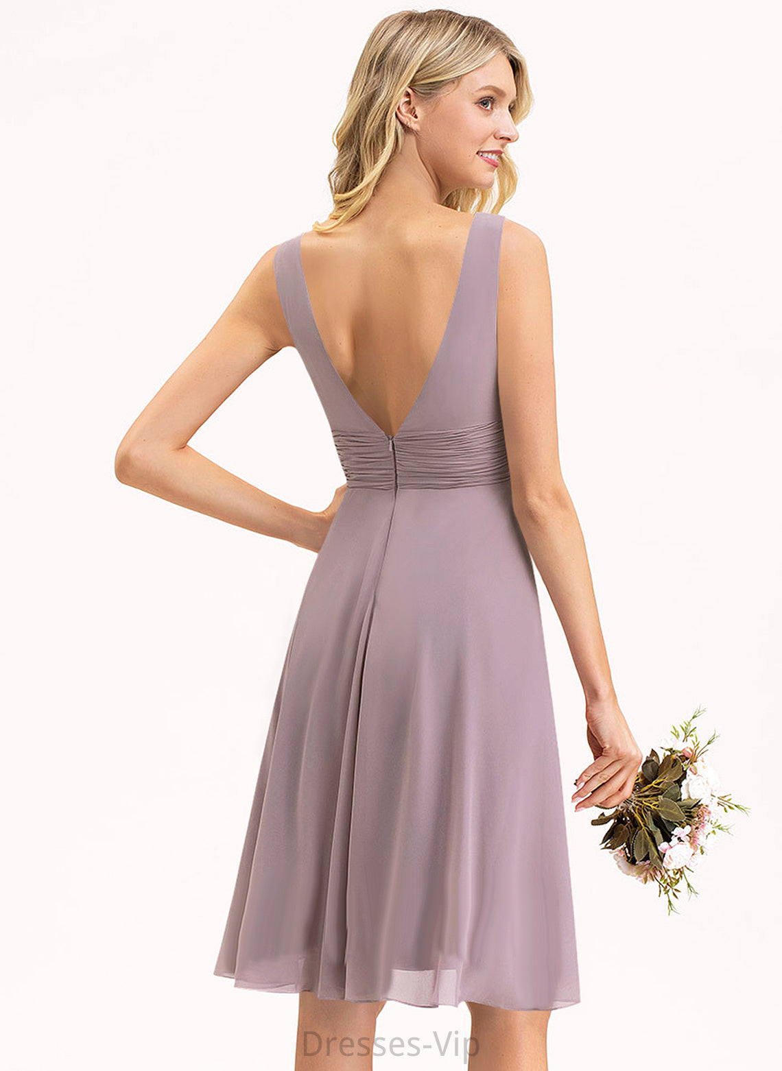 Ruffle Elsa Cocktail V-neck Cocktail Dresses Dress Asymmetrical With A-Line Chiffon