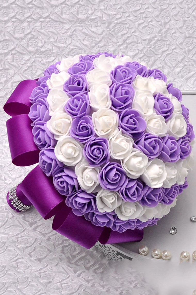 Beautiful  Round Foam/Ribbon Bridal Bouquets