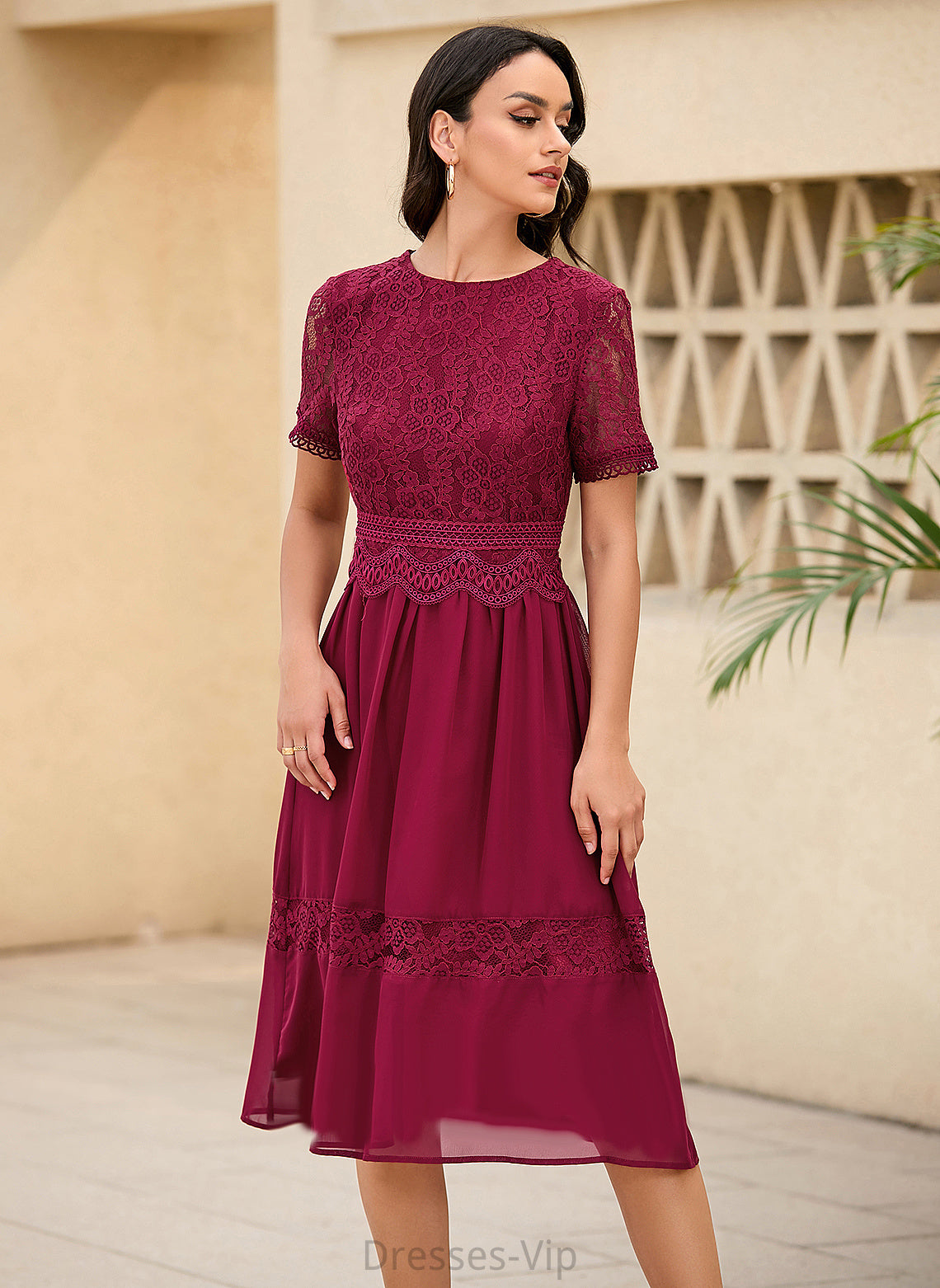 India Cocktail Dresses Dress A-Line Knee-Length Cocktail Chiffon