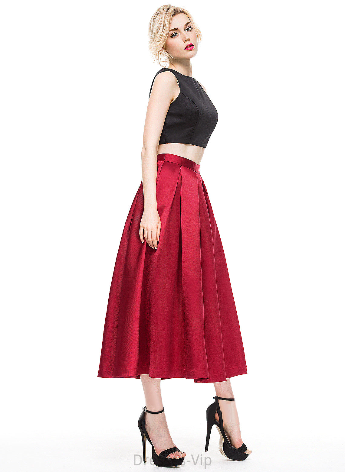 Skirt Tea-Length A-Line/Princess Satin Cocktail Cocktail Dresses Grace