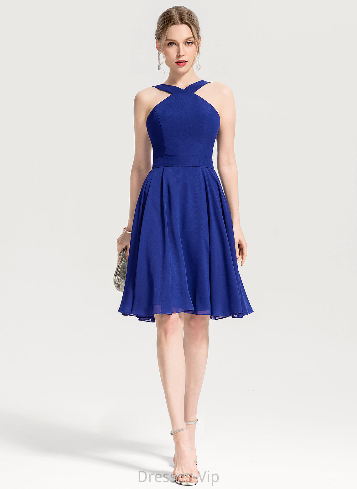 V-neck Dress A-Line Knee-Length Chiffon Cocktail Dresses Laylah Cocktail