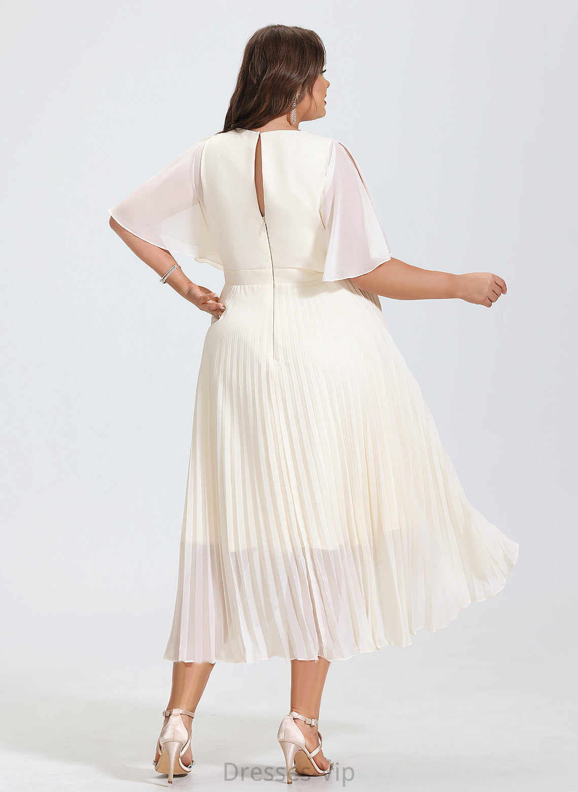 Neck Chiffon Asymmetrical Scoop Pleated Cocktail A-Line With Karlie Dress Cocktail Dresses