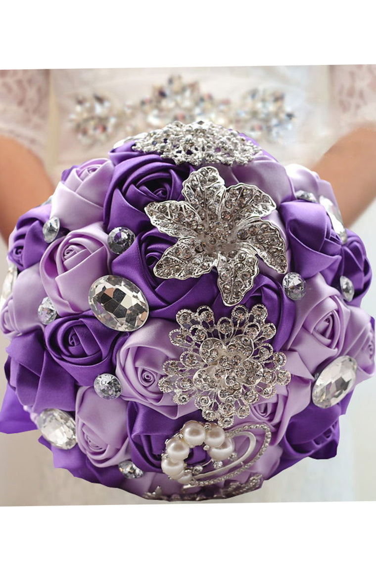 Pretty Round Satin/Brooch Bridal Bouquets