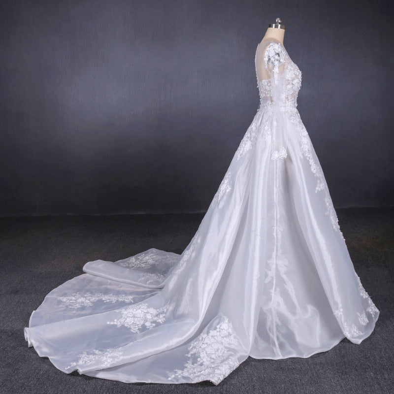 Long Sleeves Simple Elegant Wedding Dresses Lace Wedding Gowns