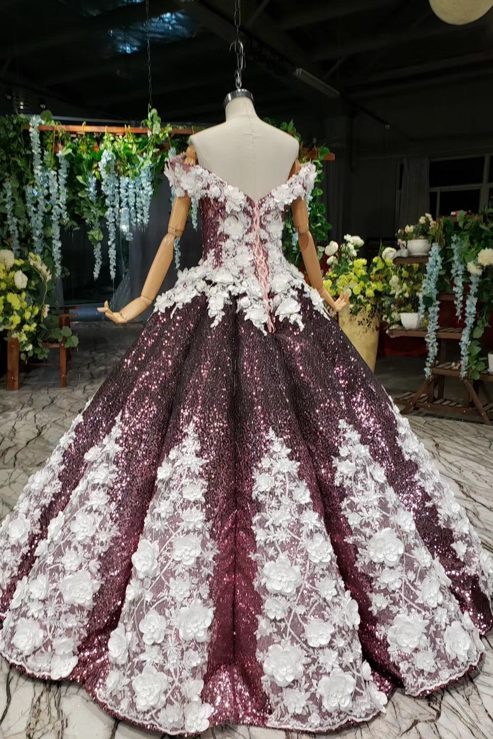 Amazing Unique Off The Shoulder Ball Gown Prom Dresses Sparkly Wedding Dresses