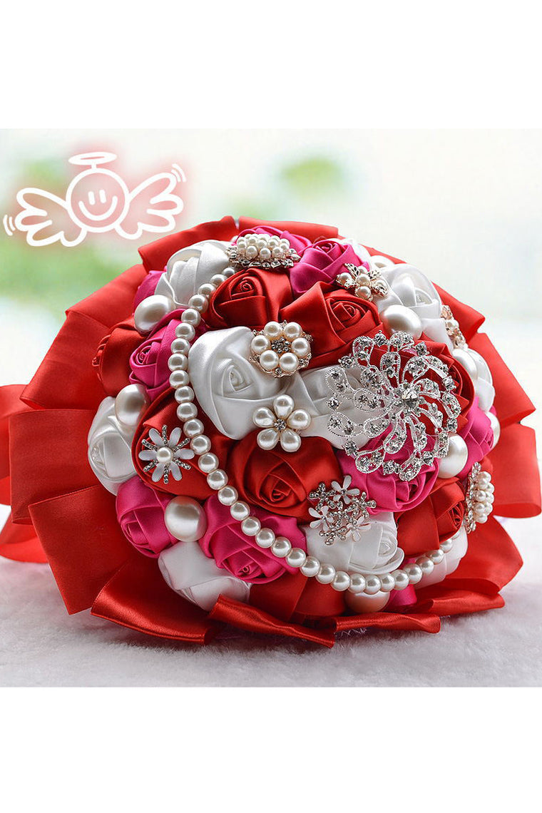 Attractive Round Satin Bridal Bouquets